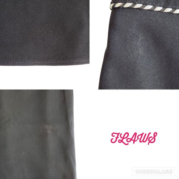 Michele Black with Purple and White Trim A-Line Skirt Sz 8 - Picture 8 of 11